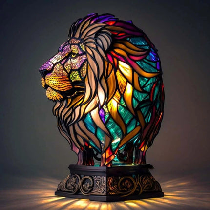 Table Lamp Animal Stained Glass Effect Decorative Light 5