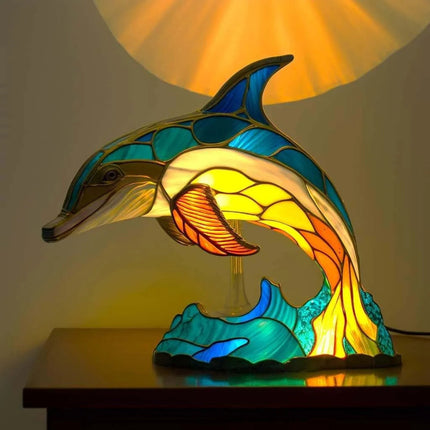 Table Lamp Animal Stained Glass Effect Decorative Light 6