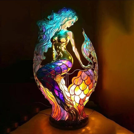 Table Lamp Animal Stained Glass Effect Decorative Light 9