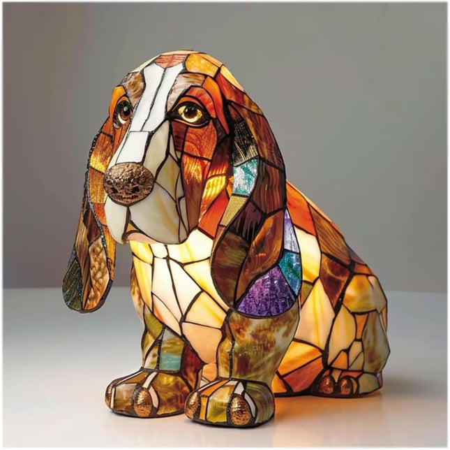 Table Lamp Decorative Resin Dog Figurine Accent Light 0