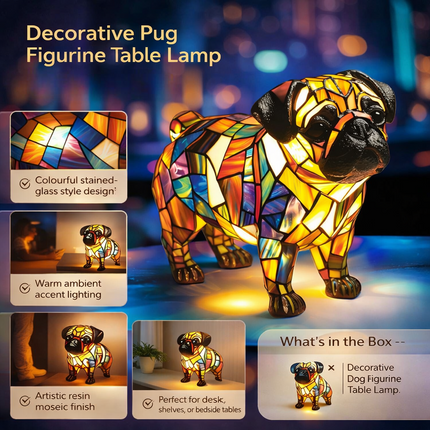 Table Lamp Decorative Resin Dog Figurine Accent Light 4