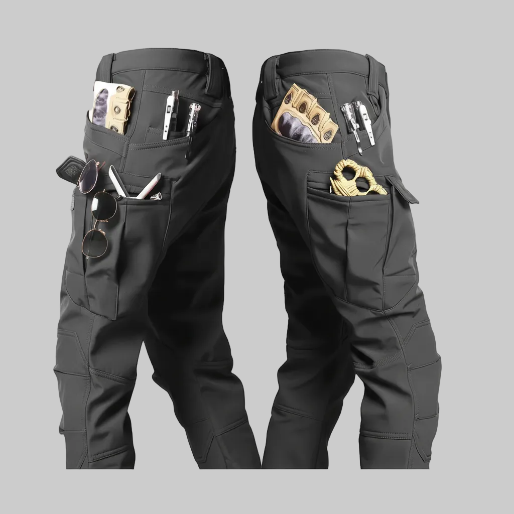 Tactical Pants Fleece Lined Cargo Pocket Casual Outdoor Pants 1