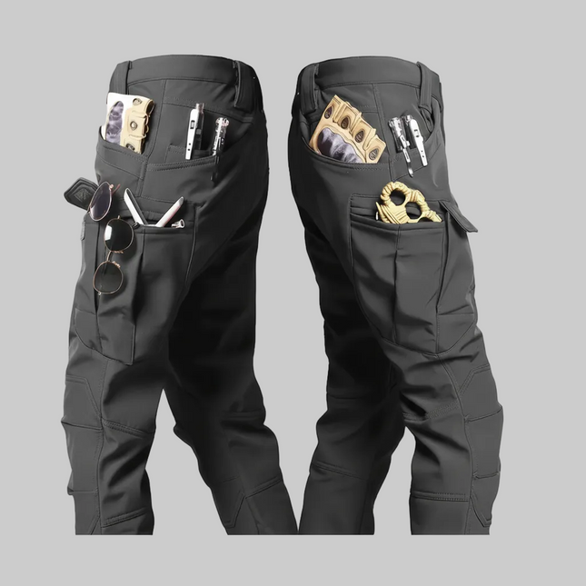 Tactical Pants Fleece Lined Cargo Pocket Casual Outdoor Pants 1