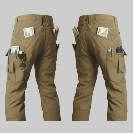 Tactical Pants Fleece Lined Cargo Pocket Casual Outdoor Pants 2