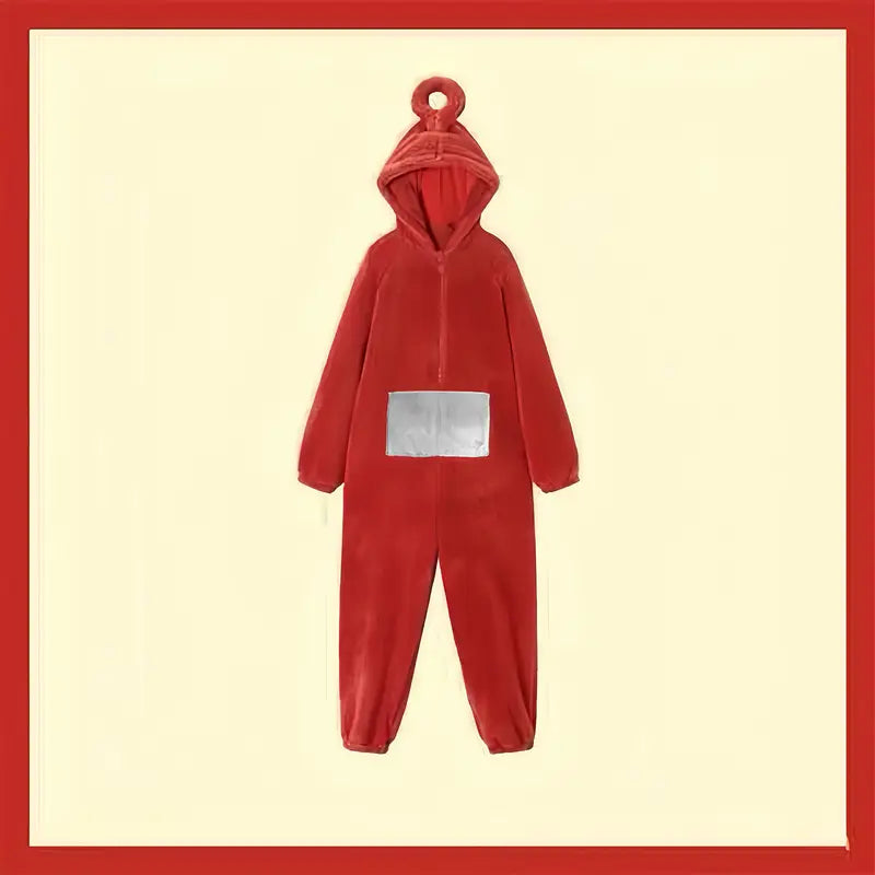 Teletubbies Kostuum Pyjama - Flanel Jumpsuit met Capuchon 4
