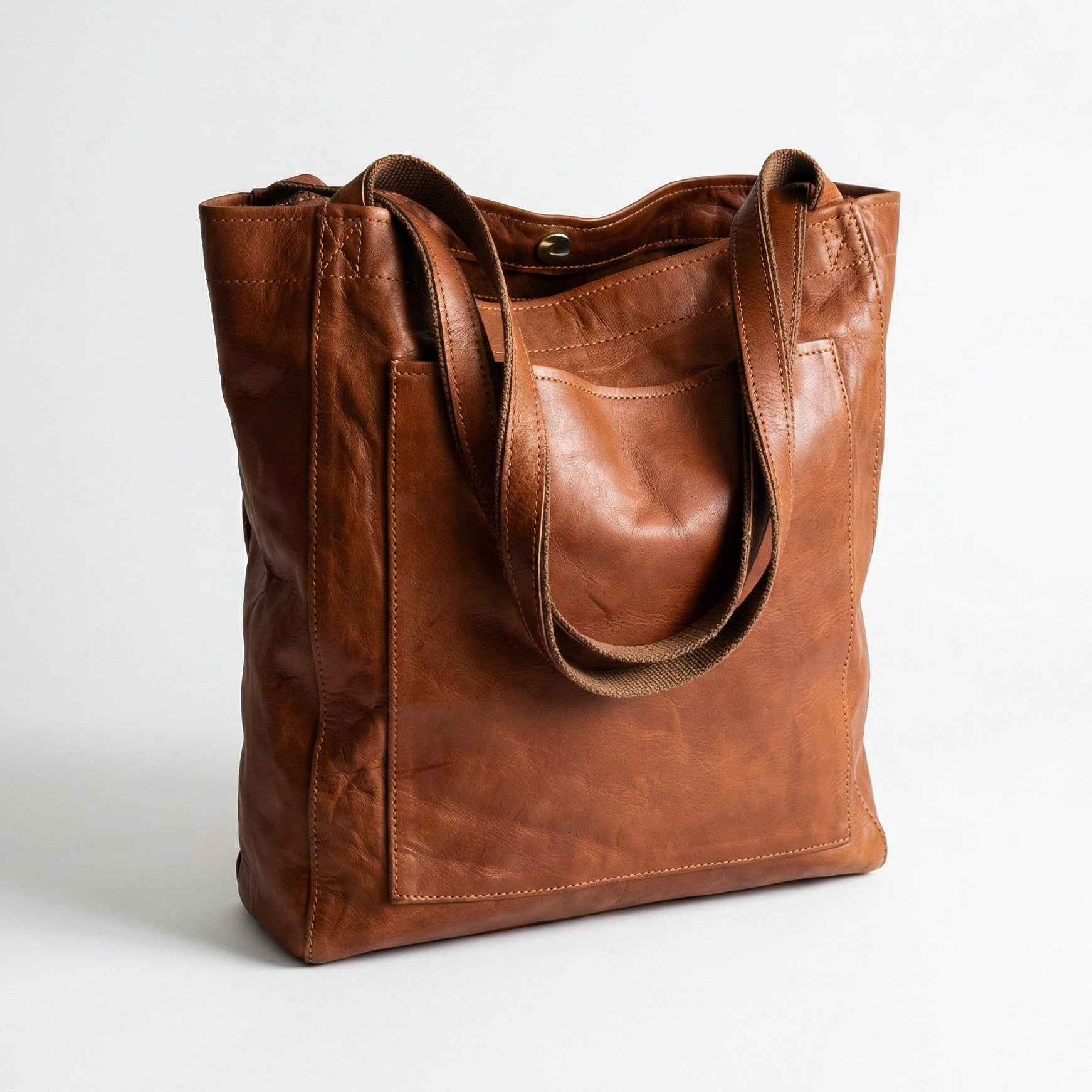 Shoulder Tote Bag – Leather-Look Organizer, Secure Closure & Soft Straps