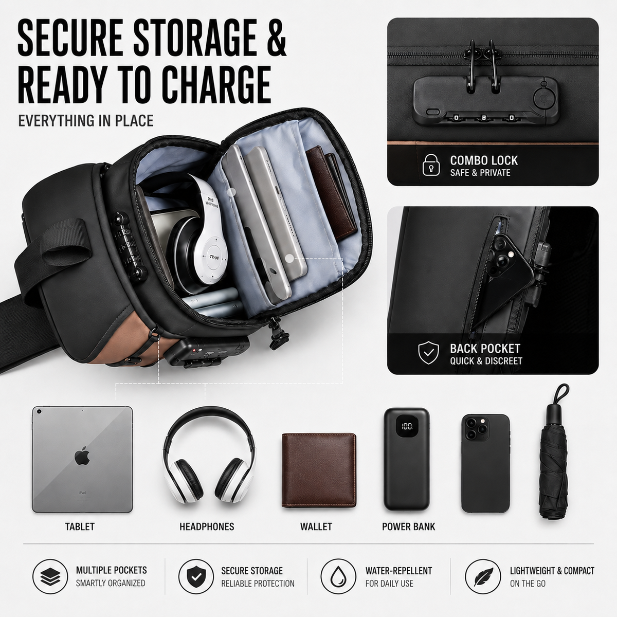 Thrives Outdoor | Anti Theft Chest Sling Bag 5