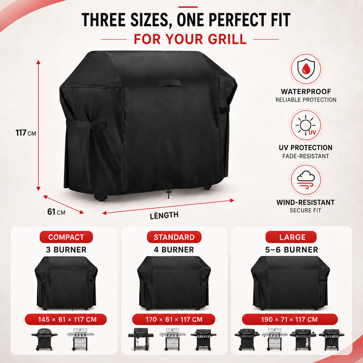 Thrives Outdoor | Covara Heavy-Duty Barbecue Grill Cover 2