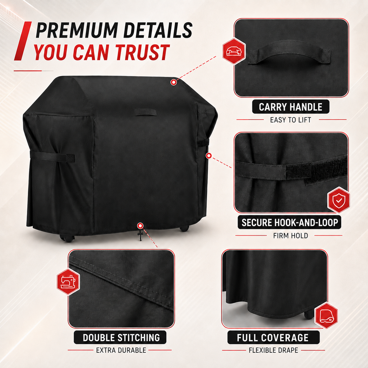 Thrives Outdoor | Covara Heavy-Duty Barbecue Grill Cover 3