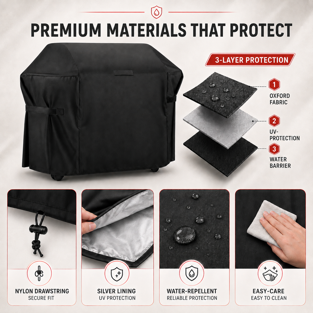 Thrives Outdoor | Covara Heavy-Duty Barbecue Grill Cover 4
