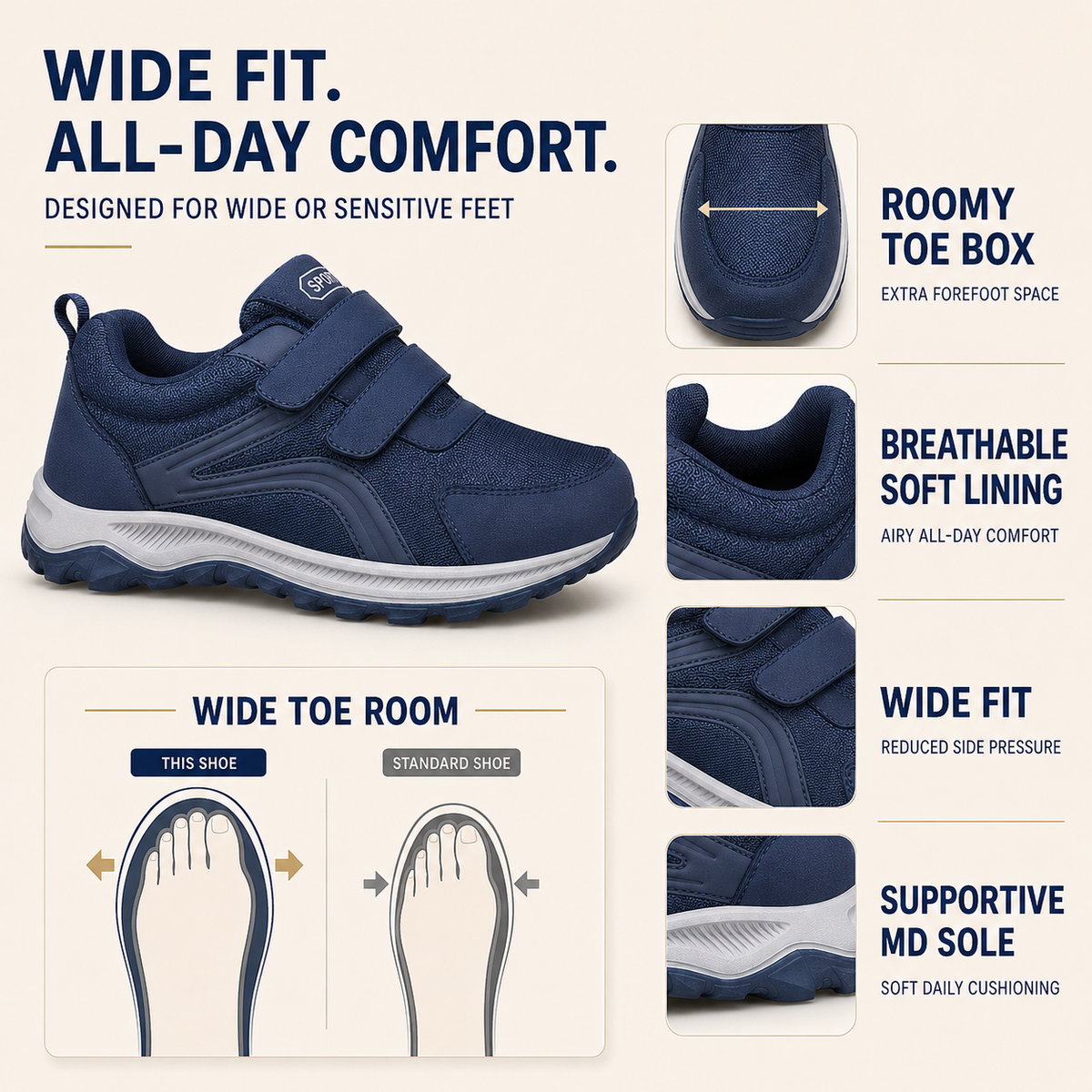 Thrives Outdoor | Flexovan Wide Fit Orthopaedic Walking Shoe 3