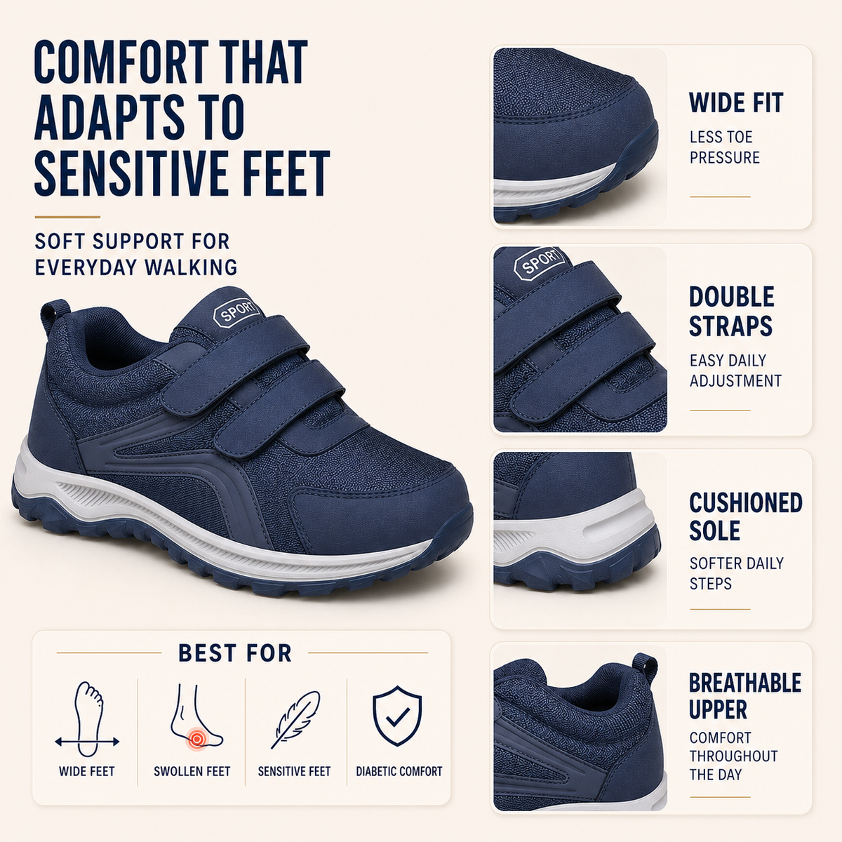 Thrives Outdoor | Flexovan Wide Fit Orthopaedic Walking Shoe 4