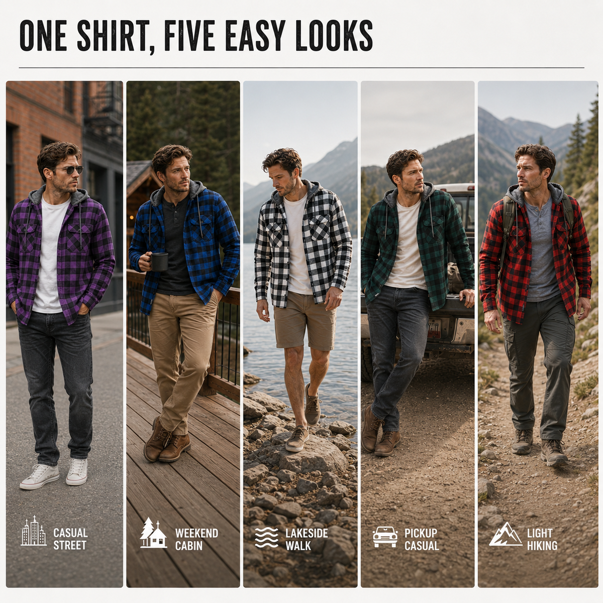 Thrives Outdoor | Long Sleeve Hooded Flannel Shirt 5
