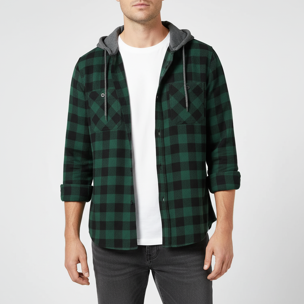 Thrives Outdoor | Long Sleeve Hooded Flannel Shirt 7