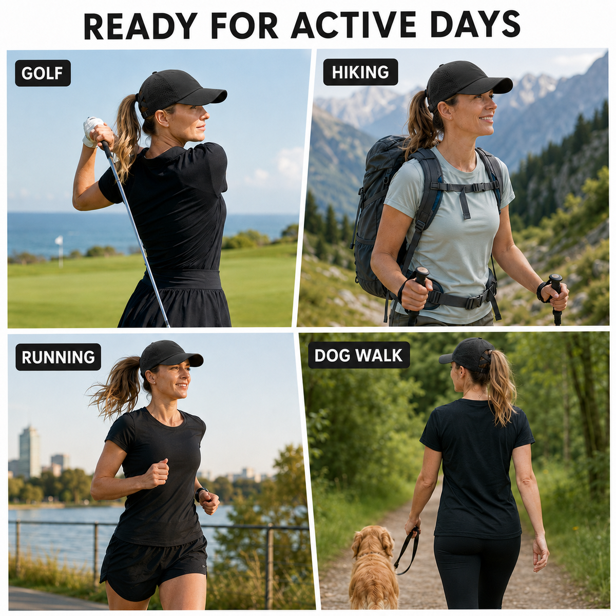 Thrives Outdoor | Ponytaila Crossback Ponytail Sports Cap 5