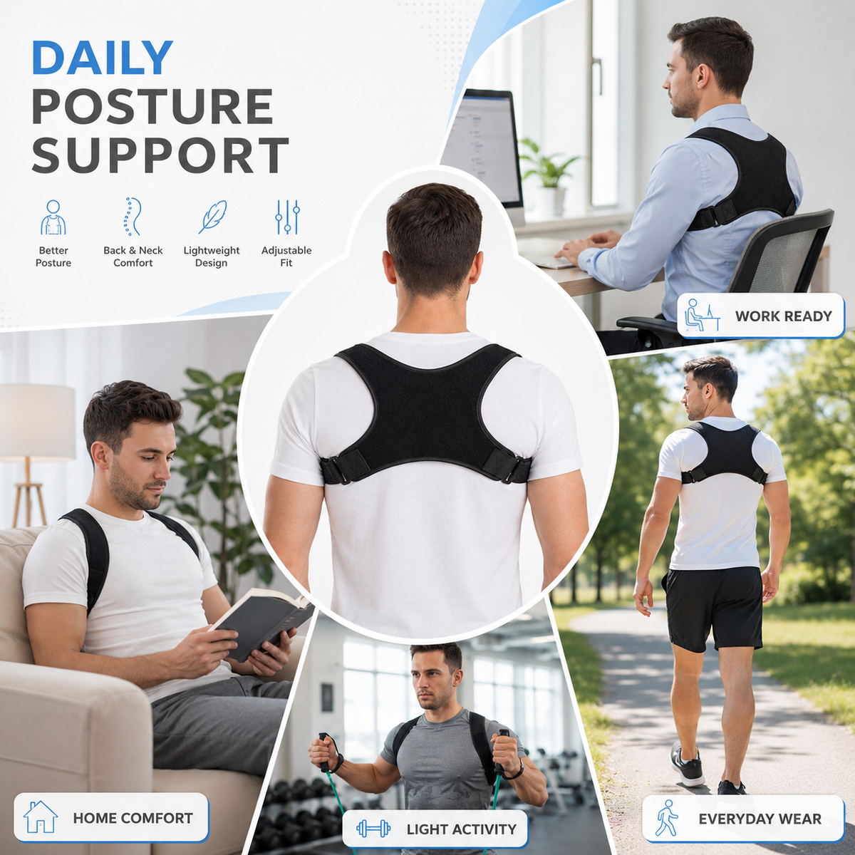 Thrives Outdoor | PostuSure Adjustable Shoulder Posture Brace 7