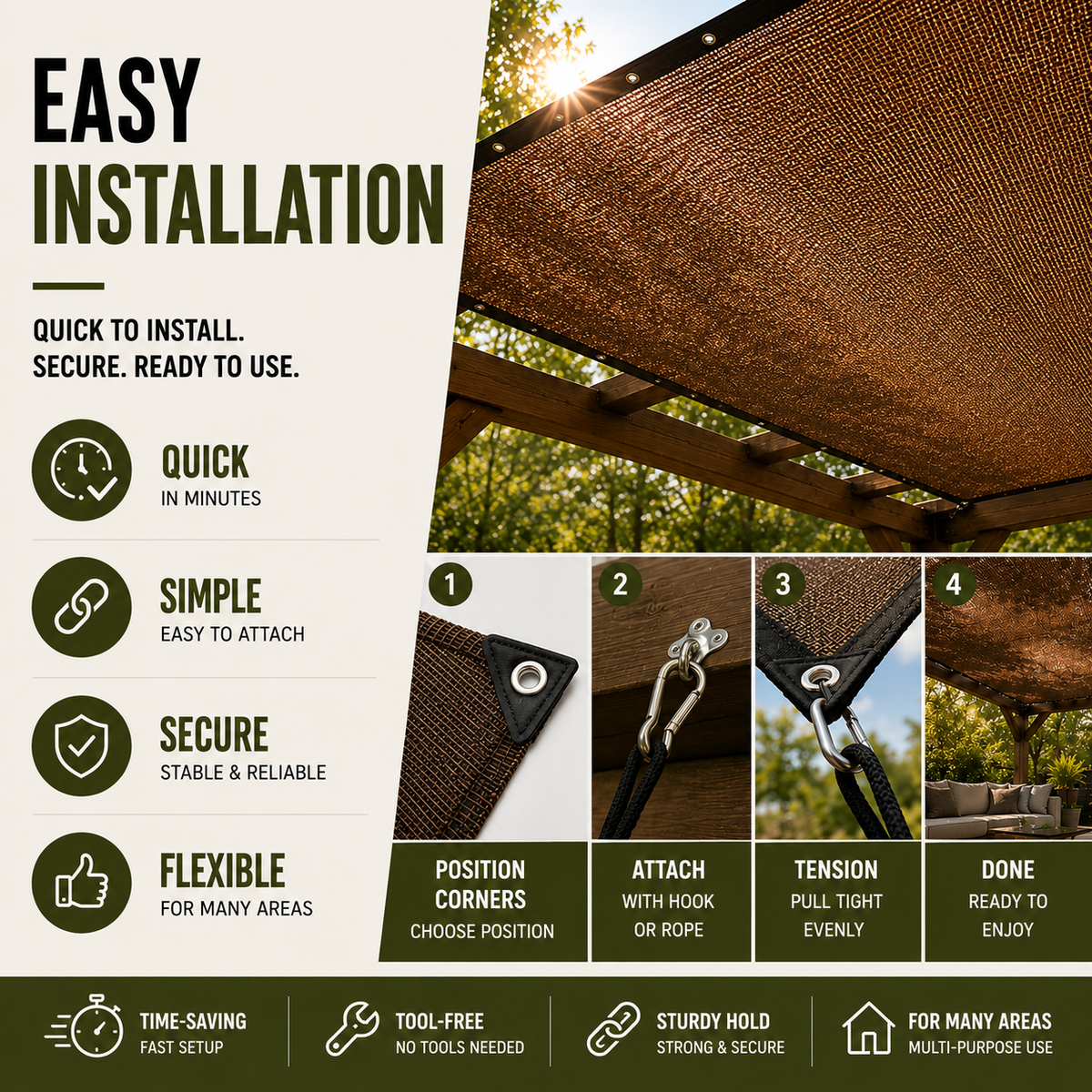 Thrives Outdoor | SolariMesh Outdoor Shade Canopy 7