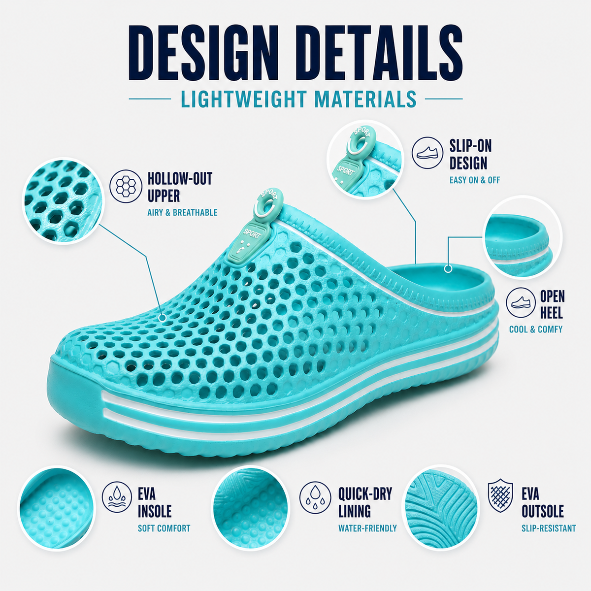 Thrives Outdoor | Splashco Hollow-Out Slip-On Water Sandal 3