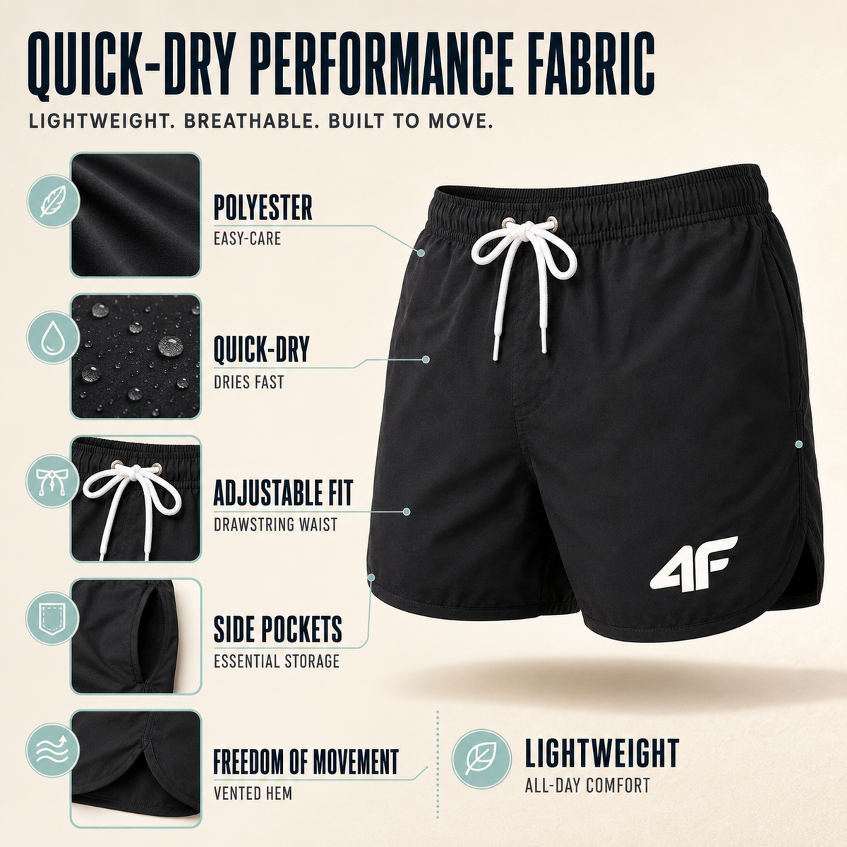 Thrives Outdoor | TideSprint Men's Short-Cut Trunks 2