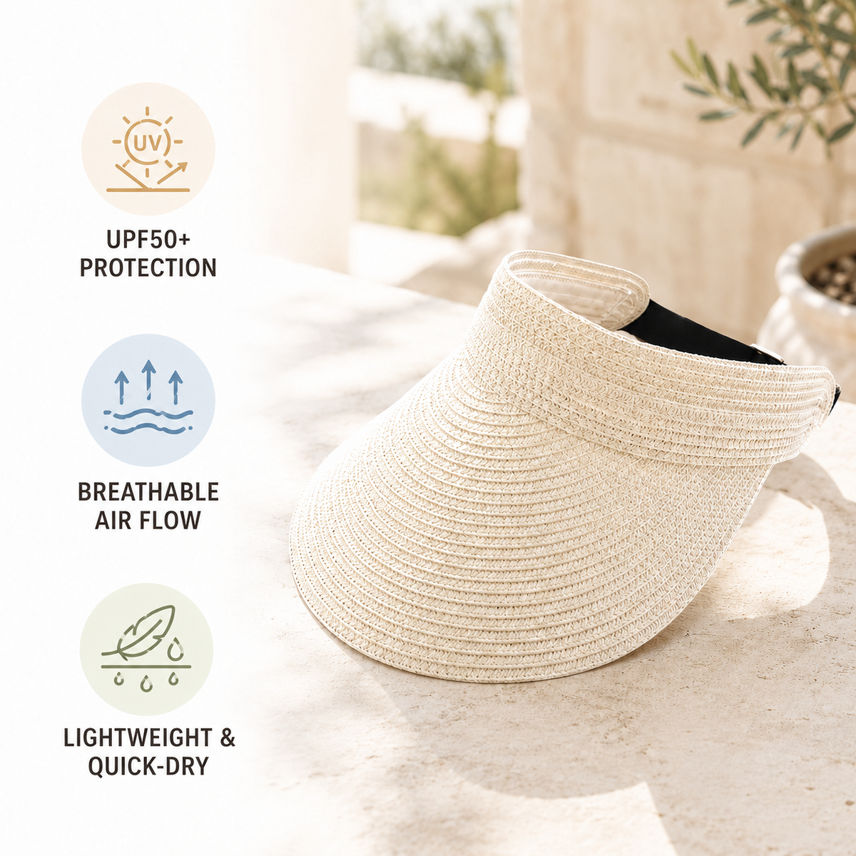 Thrives Outdoor | Vandra Woven Wide Brim Visor 2