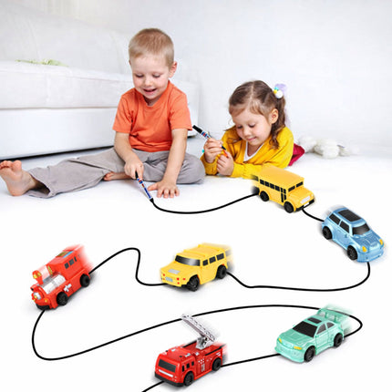 Toy Car Inductive Line Following Drawing Playset 4