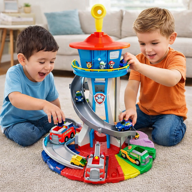Toy Car Playset Slide Tower Racing Track Set 1