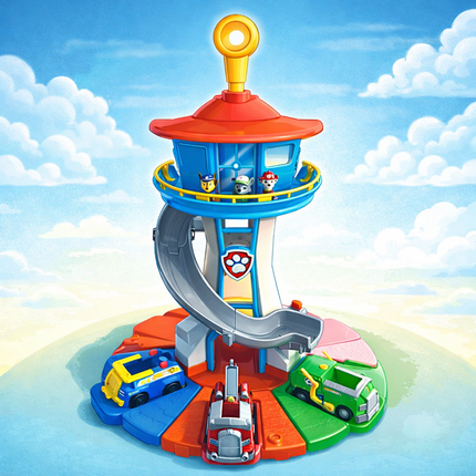 Toy Car Playset Slide Tower Racing Track Set 3