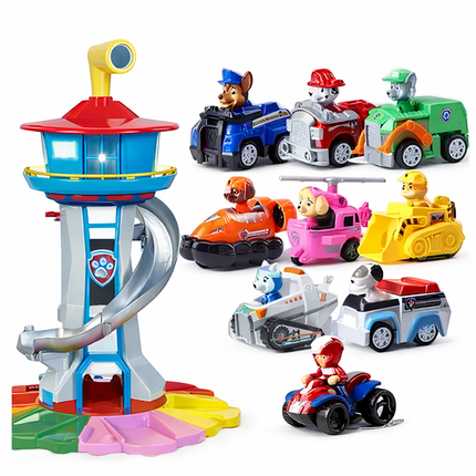 Toy Car Playset Slide Tower Racing Track Set 6