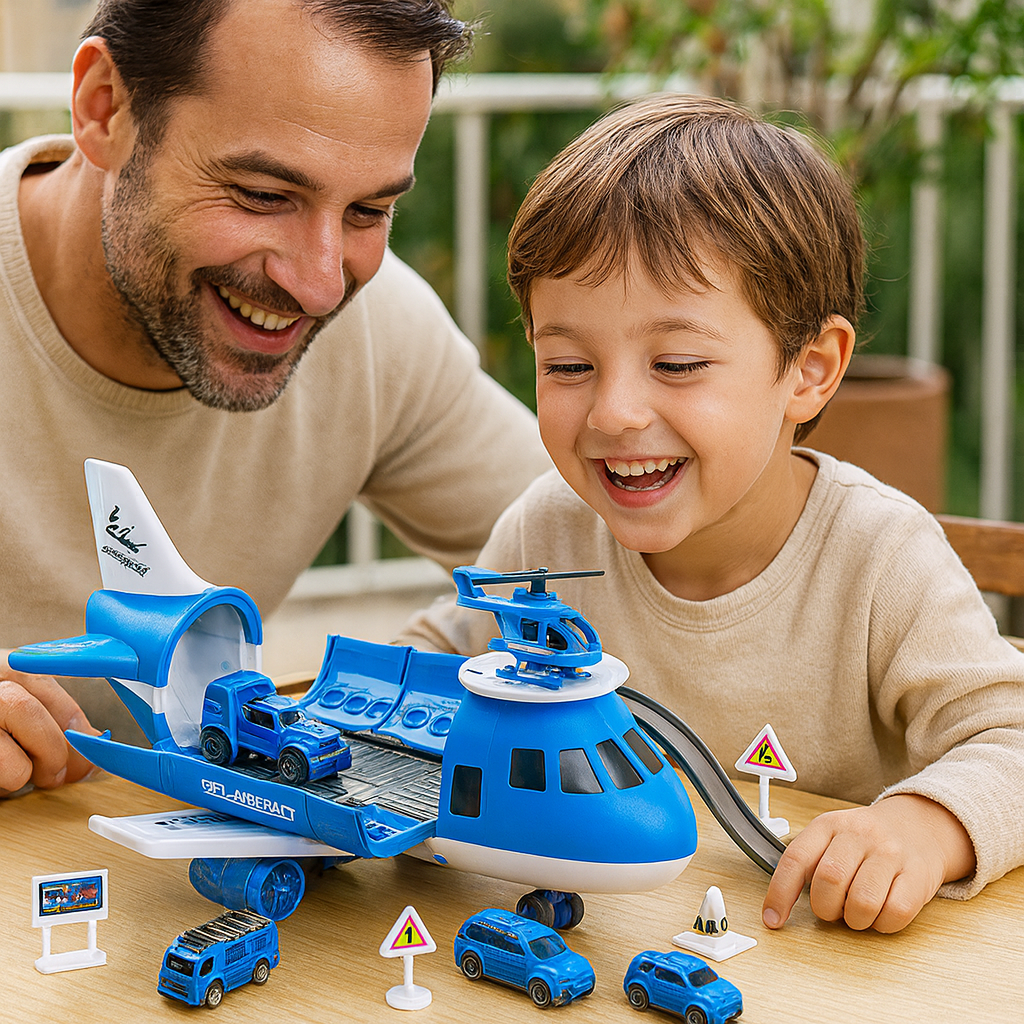 Toy Playset Airplane Vehicle Transport Kids Action Set 1