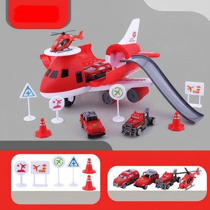 Toy Playset Airplane Vehicle Transport Kids Action Set 4