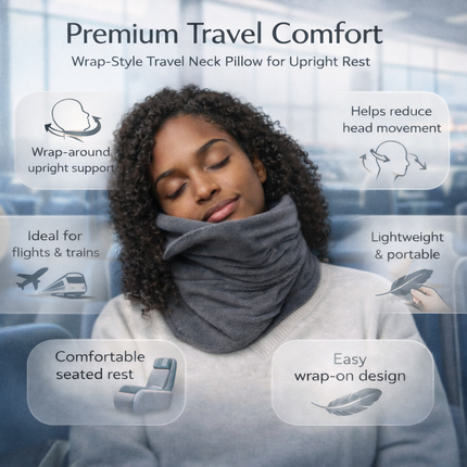 Travel Pillow Wrap Neck Support Upright Rest 2