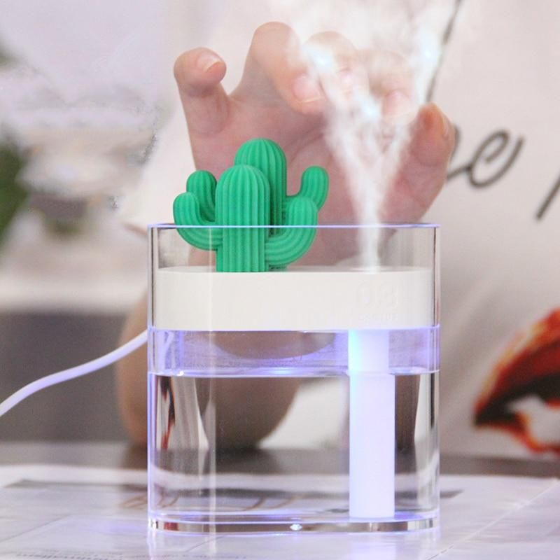 Cactus Aroma Diffuser – Ultrasonic Mist, LED Lighting & 160 ml Tank for Home Use