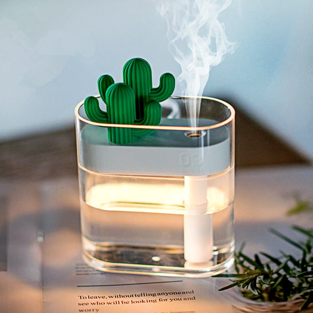 Cactus Aroma Diffuser – Ultrasonic Mist, LED Lighting & 160 ml Tank for Home Use