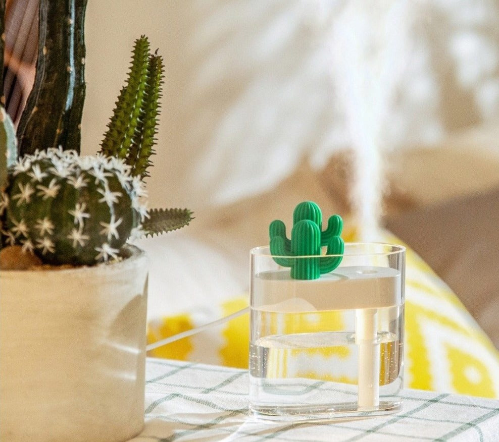 Diffuseur d’Arôme Cactus – Brume Ultrasonique, Éclairage LED & Réservoir de 160 ml pour Usage Domestique