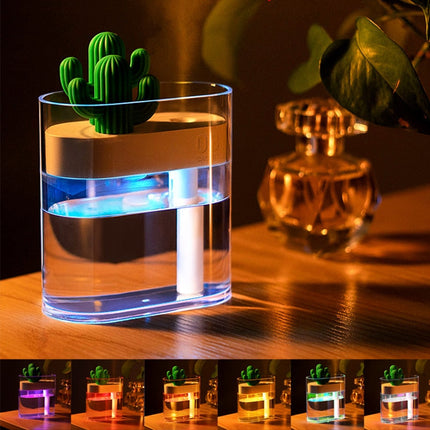 Cactus Aroma Diffuser – Ultrasonic Mist, LED Lighting & 160 ml Tank for Home Use