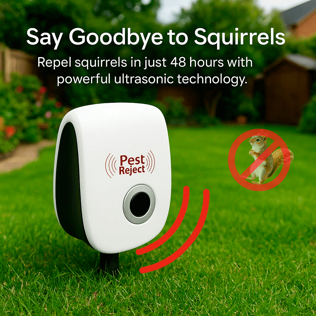 Ultrasonic Outdoor Pest Repeller for Squirrels and Rodents, Safe for Pets 1