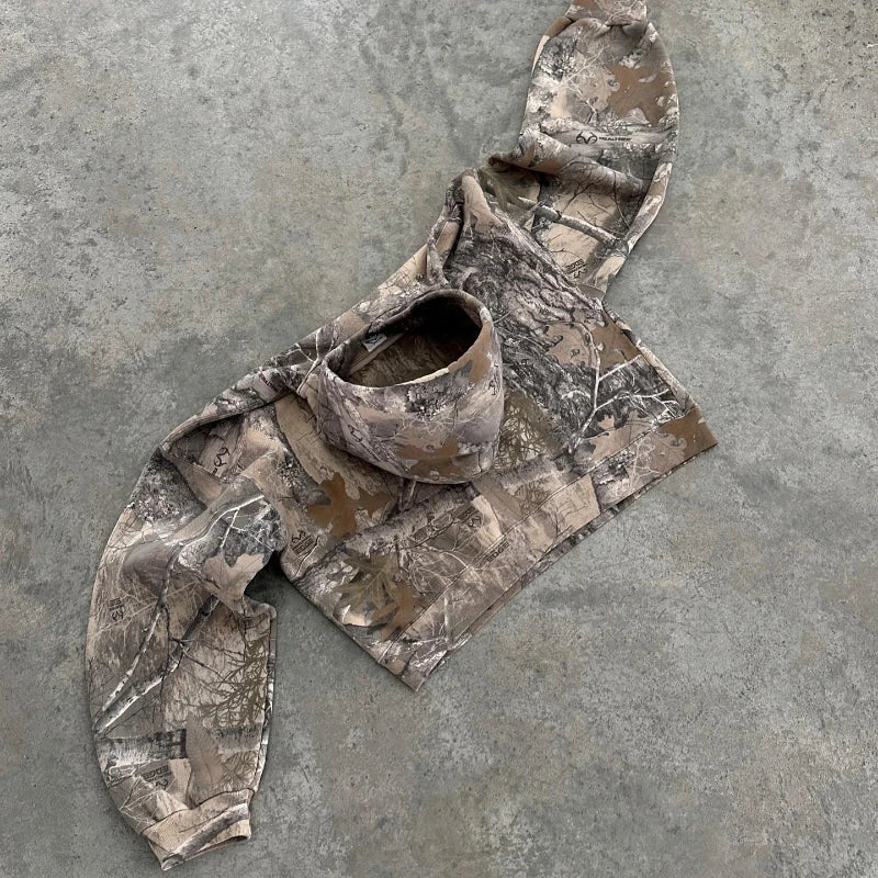 Unisex Terrain Camo Hoodie - Soft Cotton Blend, Kangaroo Pocket, Ribbed Cuffs 4