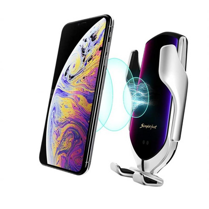 Wireless Car Phone Holder – Automatic Clamping with Qi Charging & 360° Adjustable Mount
