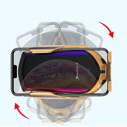 Wireless Car Phone Holder – Automatic Clamping with Qi Charging & 360° Adjustable Mount