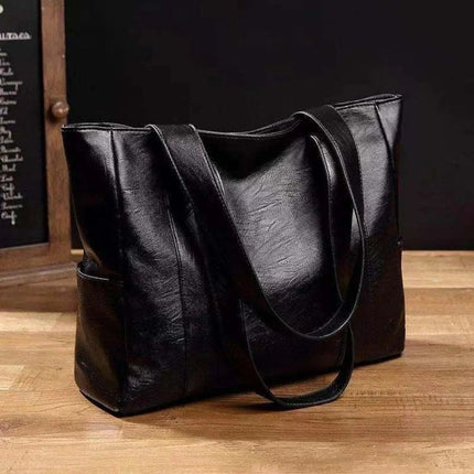 Leather-Look Tote Bag – Spacious, Zip-Top & Everyday Carry