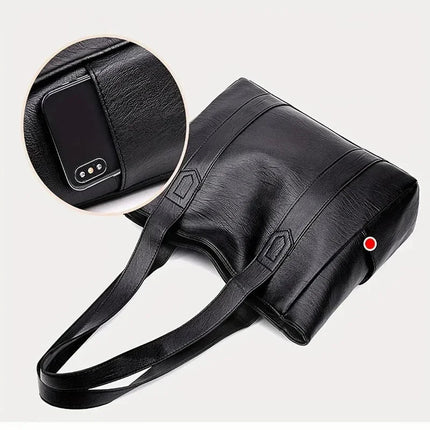 Leather-Look Tote Bag – Spacious, Zip-Top & Everyday Carry