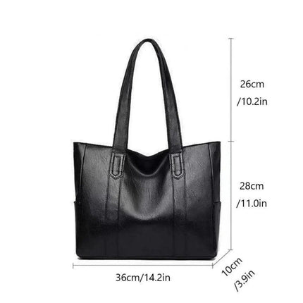 Leather-Look Tote Bag – Spacious, Zip-Top & Everyday Carry