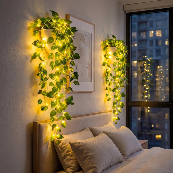 Artificial Ivy Planter Light – Green Vines with Warm LED Lights for Dim Corners