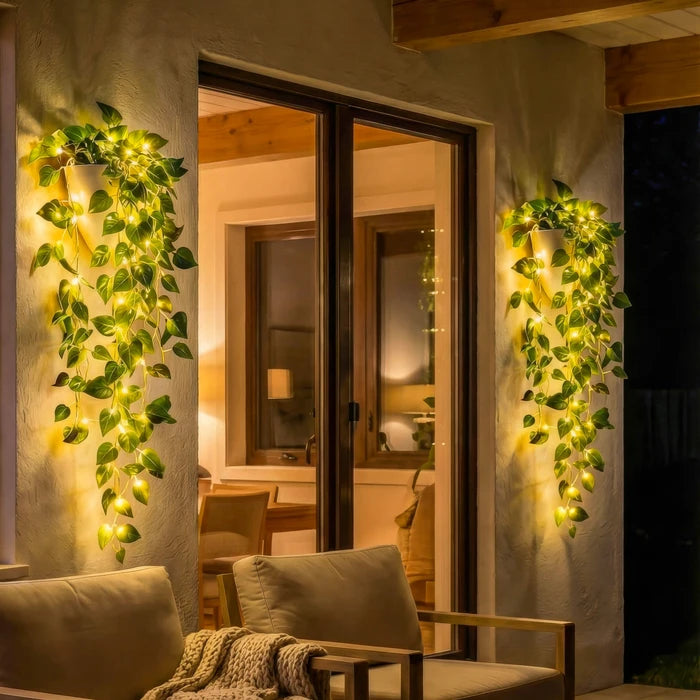 Artificial Ivy Planter Light – Green Vines with Warm LED Lights for Dim Corners