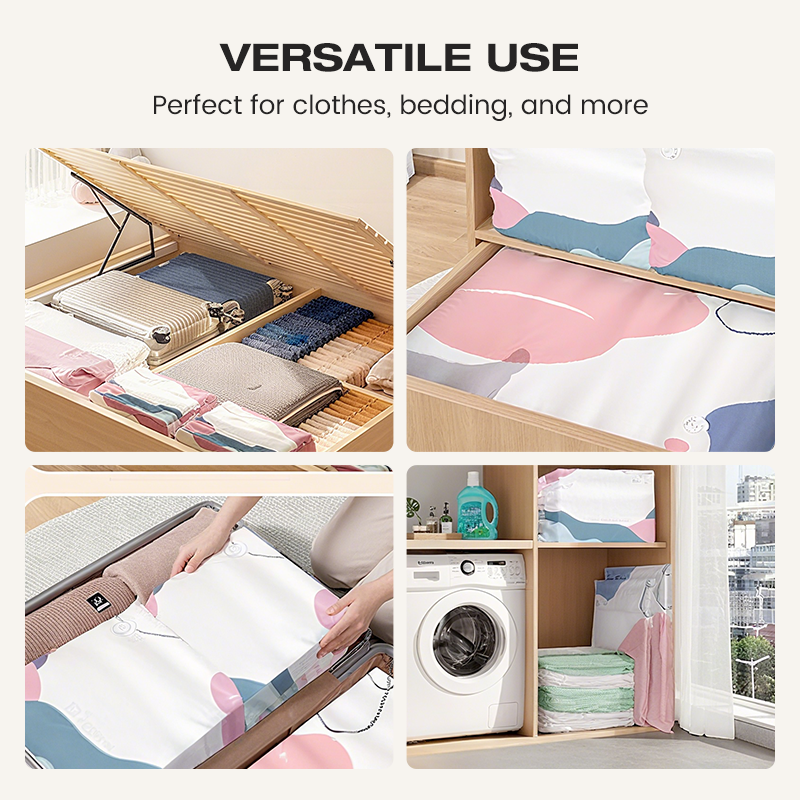 Vakuum-Aufbewahrungsbeutel für Kleidung und Bettwäsche, luftdicht, feuchtigkeitsresistent, wiederverwendbar 7