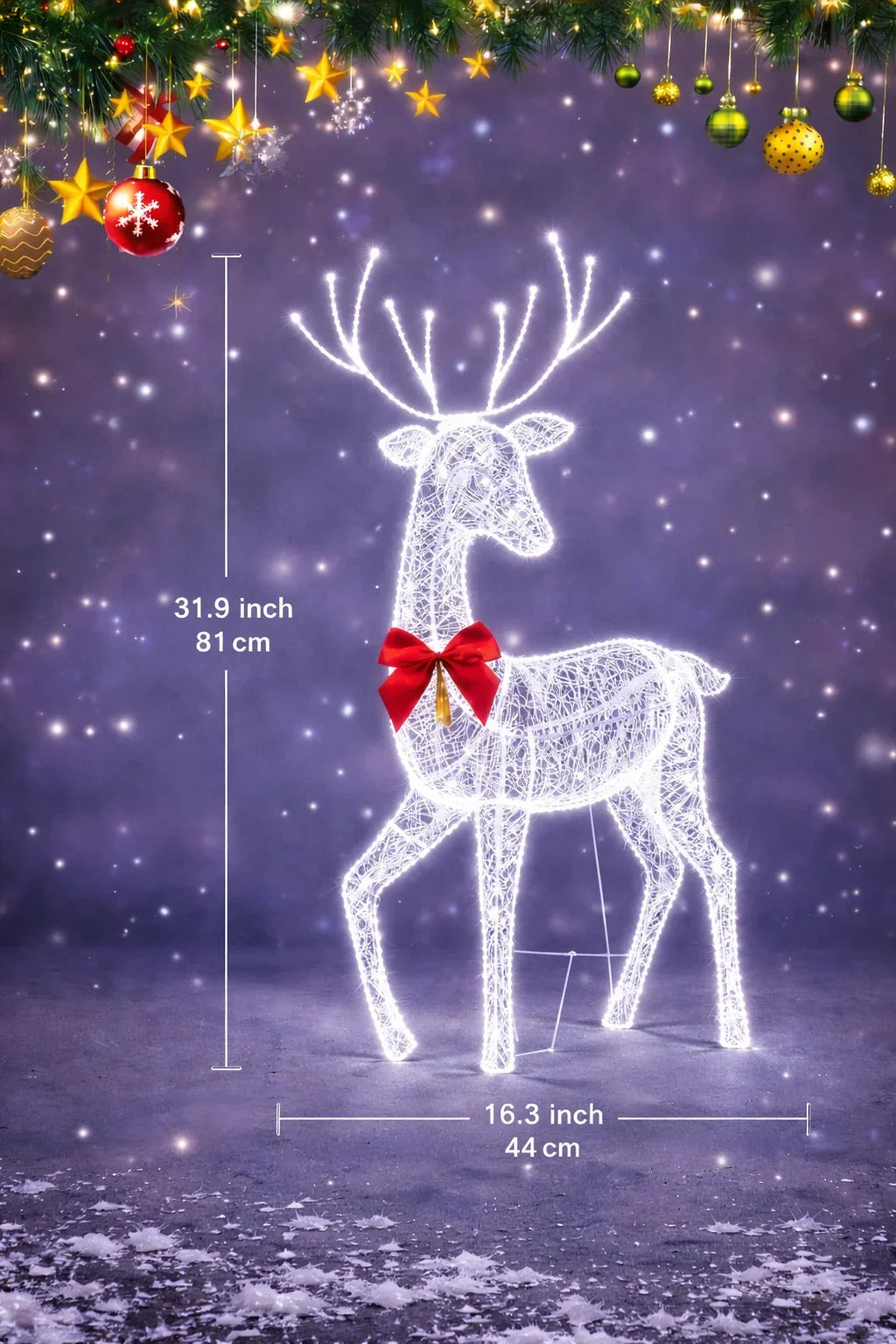 Lighted reindeer family