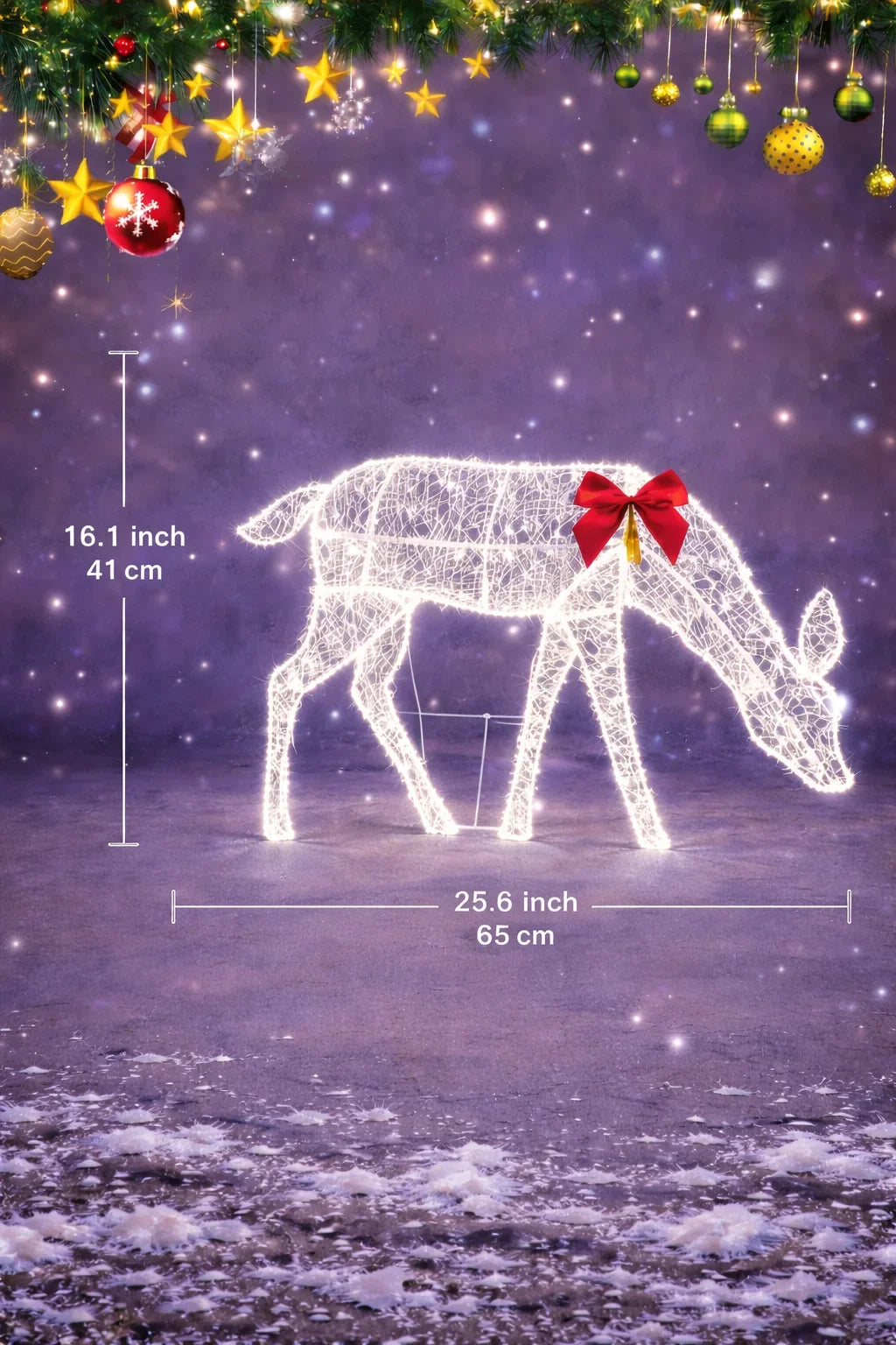 Lighted reindeer family