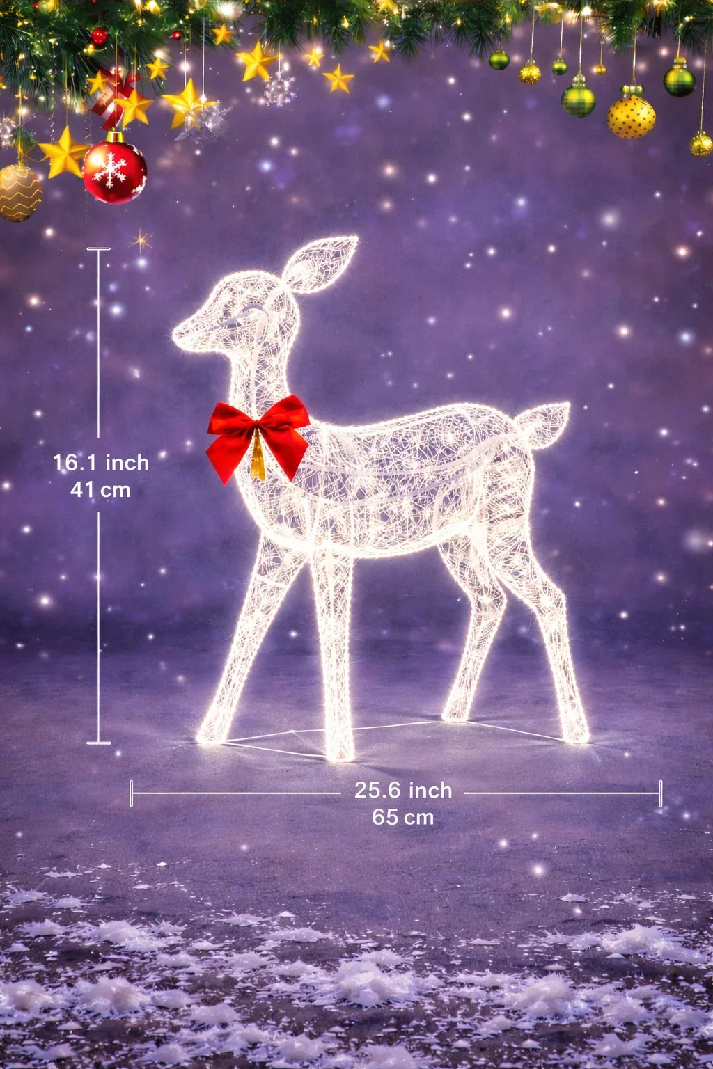 Lighted reindeer family