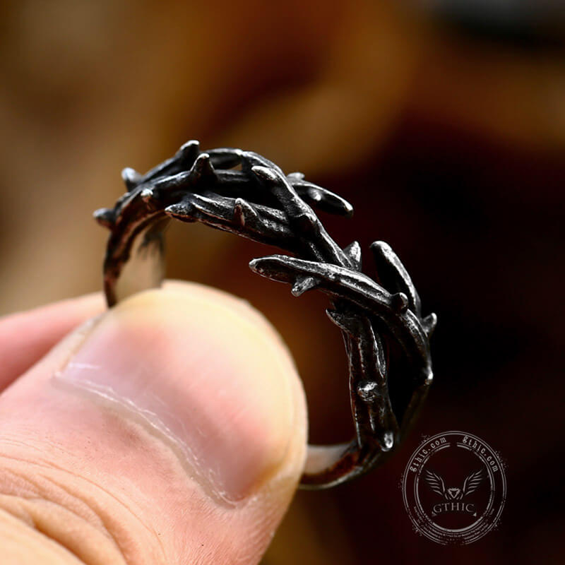 Vintage Jesus Crown of Thorns Stainless Steel Ring 2