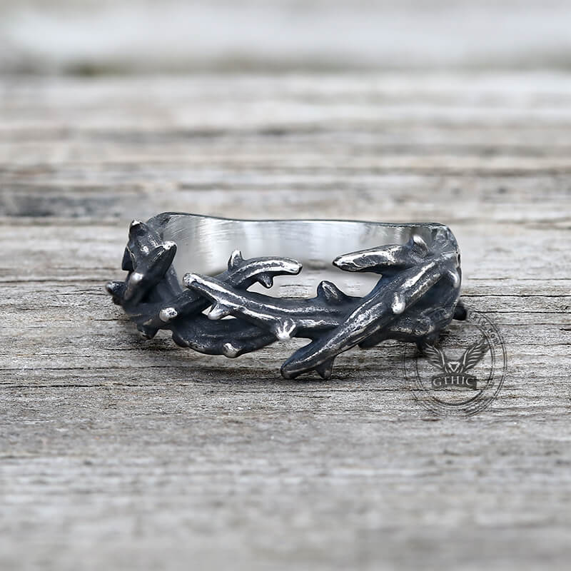 Vintage Jesus Crown of Thorns Stainless Steel Ring 4